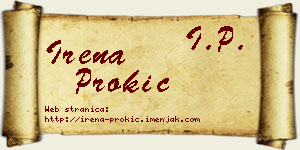 Irena Prokić vizit kartica
